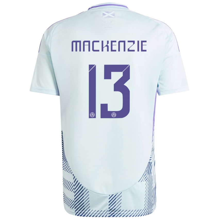 Mujer Camiseta Escocia Zander Mackenzie #13 Azul Menta Claro 2ª Equipación 24-26 La Camisa
