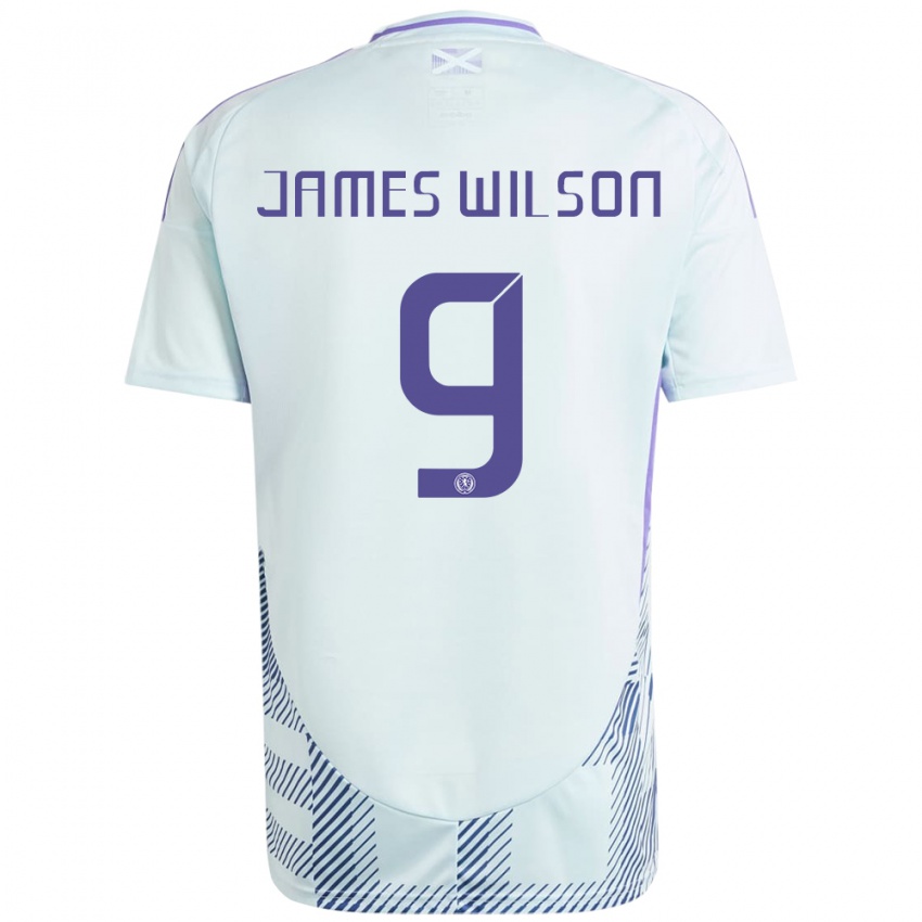 Mujer Camiseta Escocia James Wilson #9 Azul Menta Claro 2ª Equipación 24-26 La Camisa