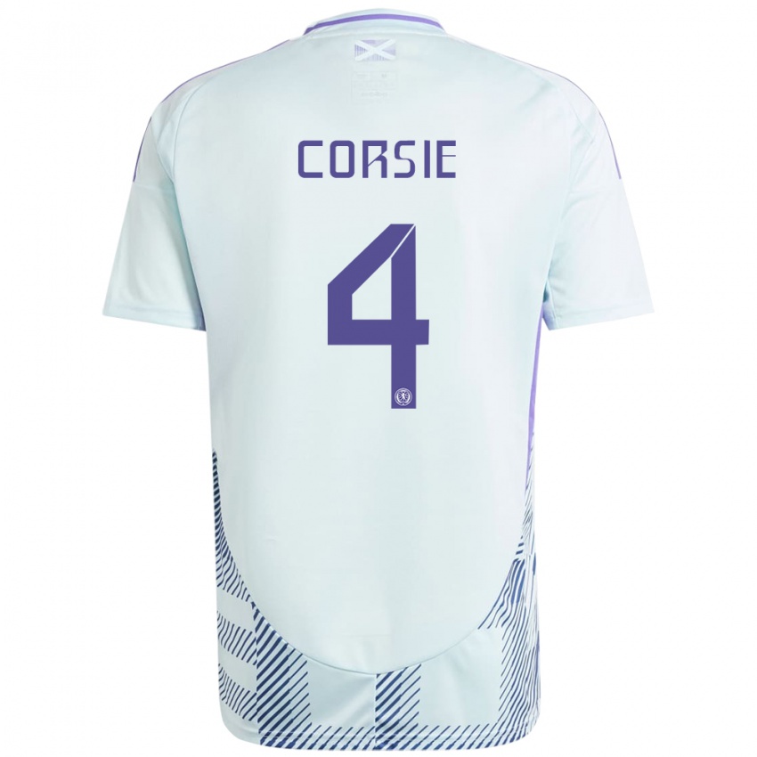 Mujer Camiseta Escocia Rachel Corsie #4 Azul Menta Claro 2ª Equipación 24-26 La Camisa