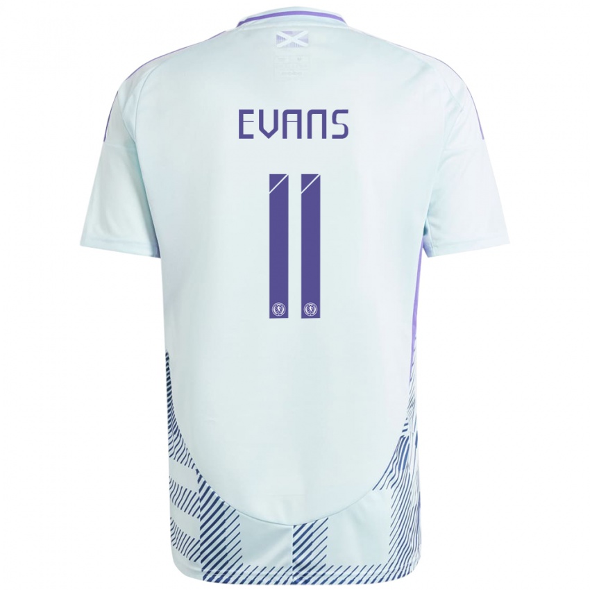 Mujer Camiseta Escocia Lisa Evans #11 Azul Menta Claro 2ª Equipación 24-26 La Camisa