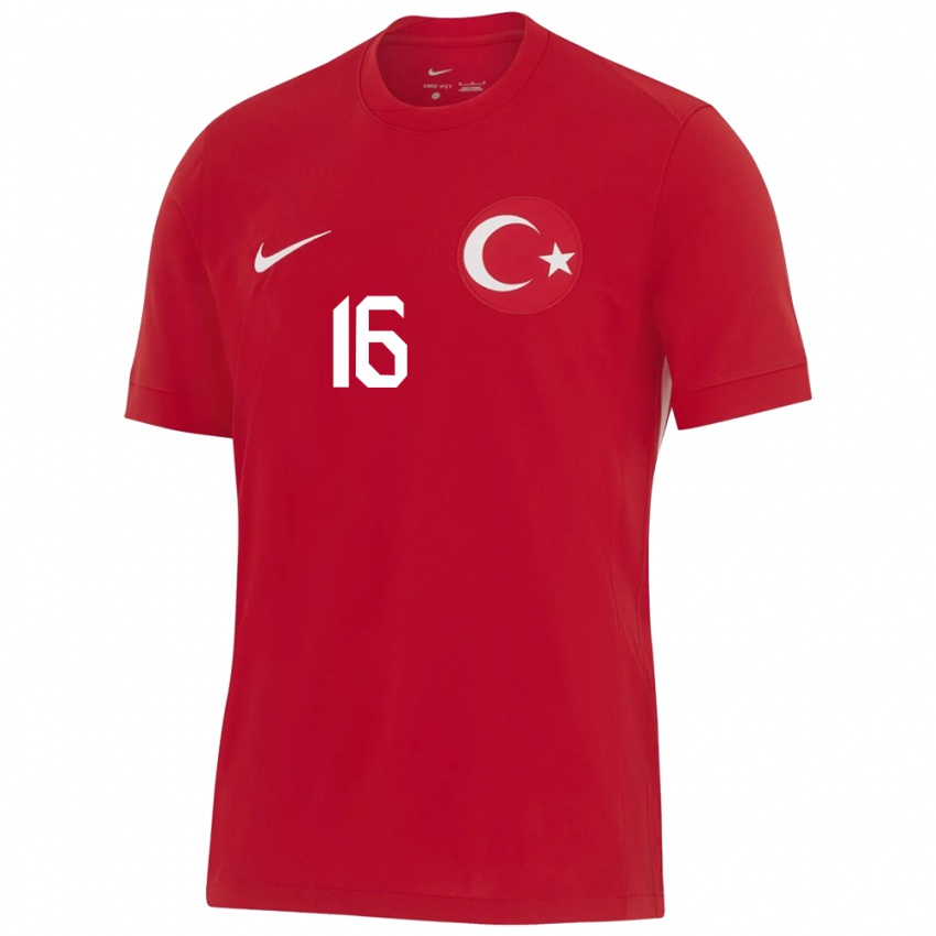 Mujer Camiseta Turquía İsmail Yüksek #16 Rojo 2ª Equipación 24-26 La Camisa