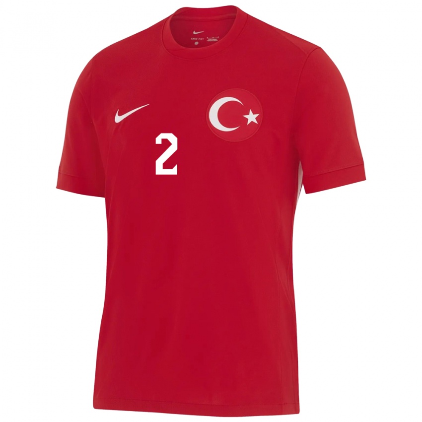 Mujer Camiseta Turquía Zeki Çelik #2 Rojo 2ª Equipación 24-26 La Camisa