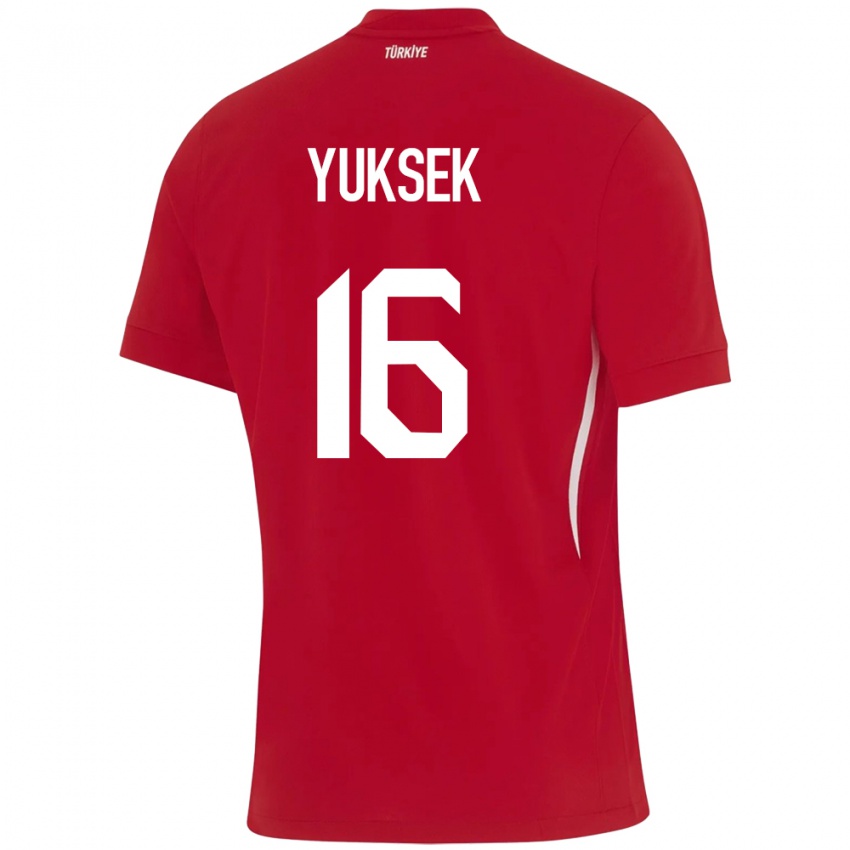 Mujer Camiseta Turquía İsmail Yüksek #16 Rojo 2ª Equipación 24-26 La Camisa