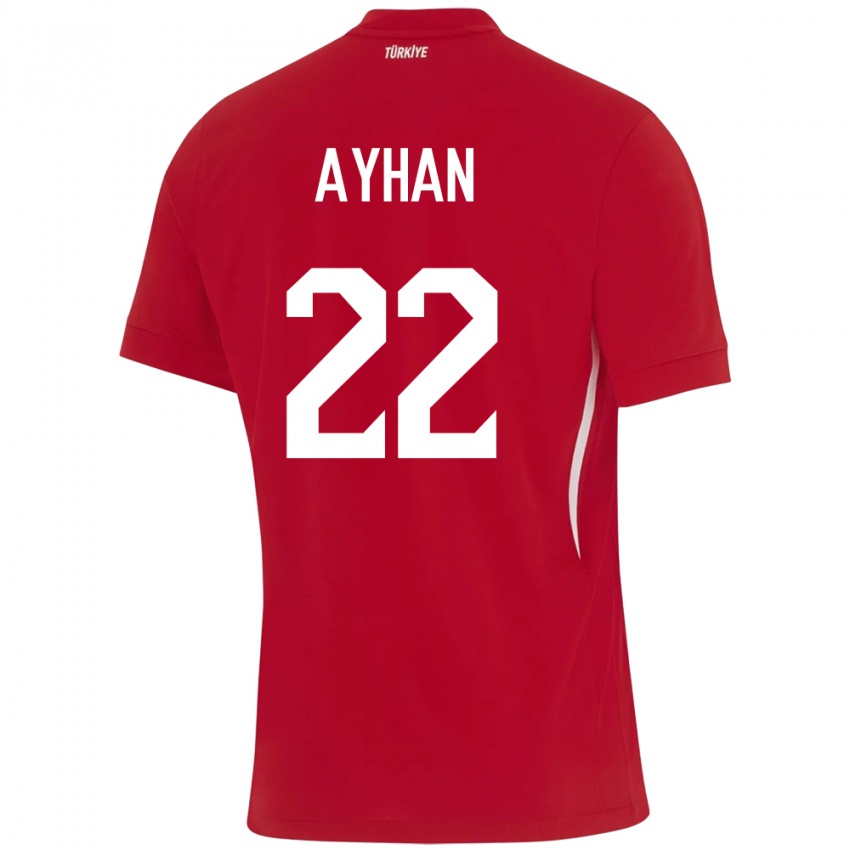 Mujer Camiseta Turquía Kaan Ayhan #22 Rojo 2ª Equipación 24-26 La Camisa
