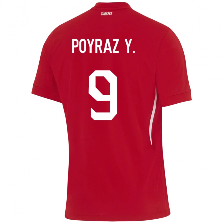 Mujer Camiseta Turquía Poyraz Yıldırım #9 Rojo 2ª Equipación 24-26 La Camisa