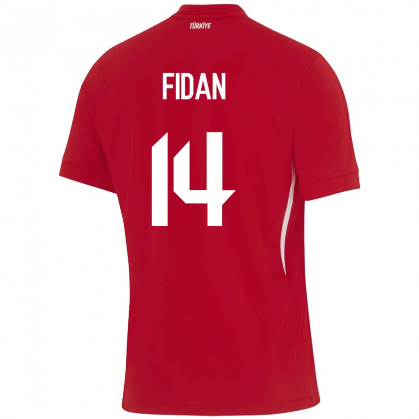 Mujer Camiseta Turquía Yiğit Fidan #14 Rojo 2ª Equipación 24-26 La Camisa