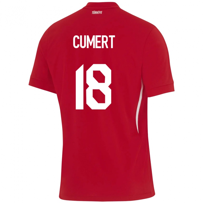 Mujer Camiseta Turquía Ecem Cumert #18 Rojo 2ª Equipación 24-26 La Camisa