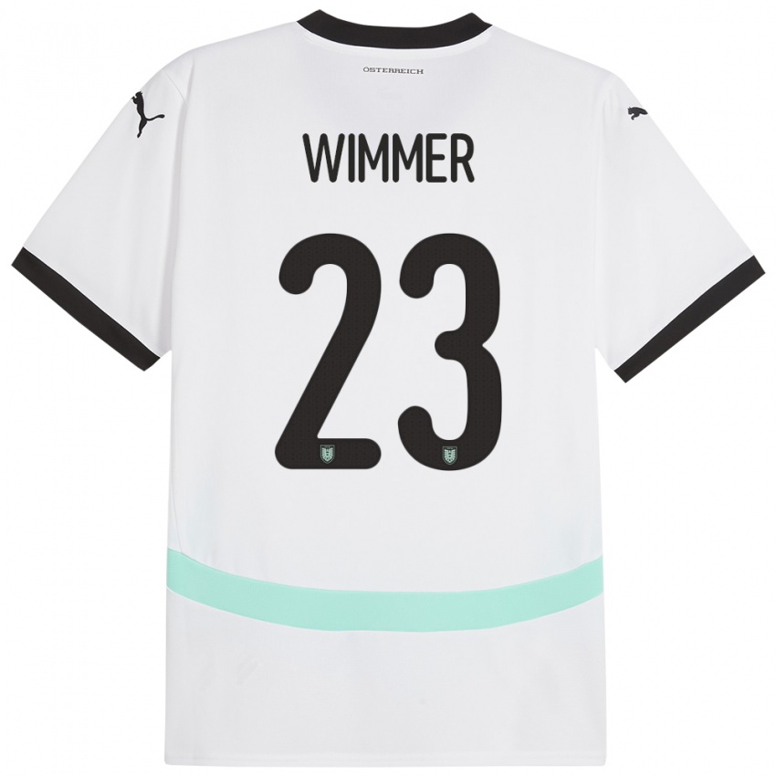 Mujer Camiseta Austria Patrick Wimmer #23 Blanco 2ª Equipación 24-26 La Camisa