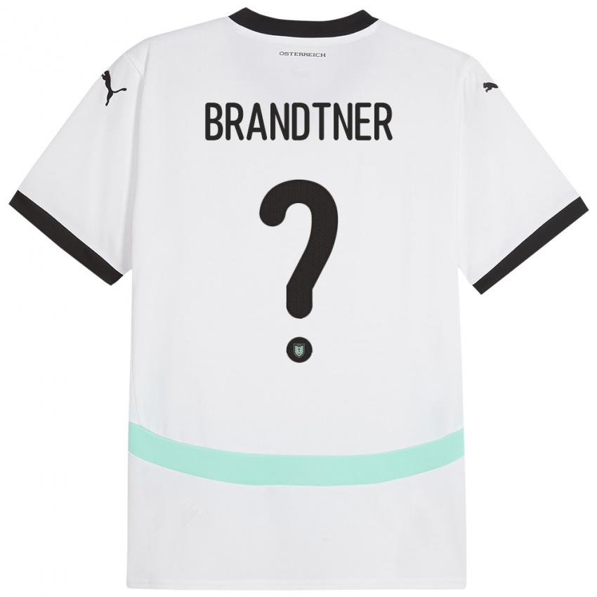 Mujer Camiseta Austria Jakob Brandtner #0 Blanco 2ª Equipación 24-26 La Camisa