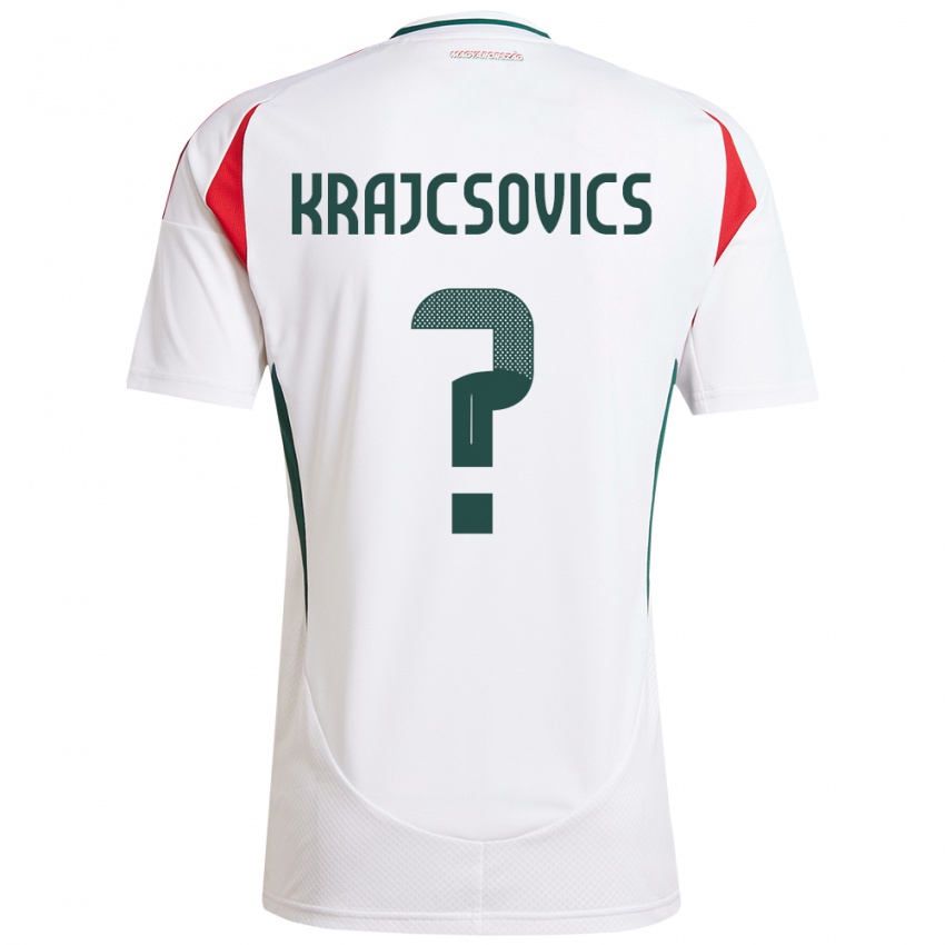 Mujer Camiseta Hungría Ábel Krajcsovics #0 Blanco 2ª Equipación 24-26 La Camisa