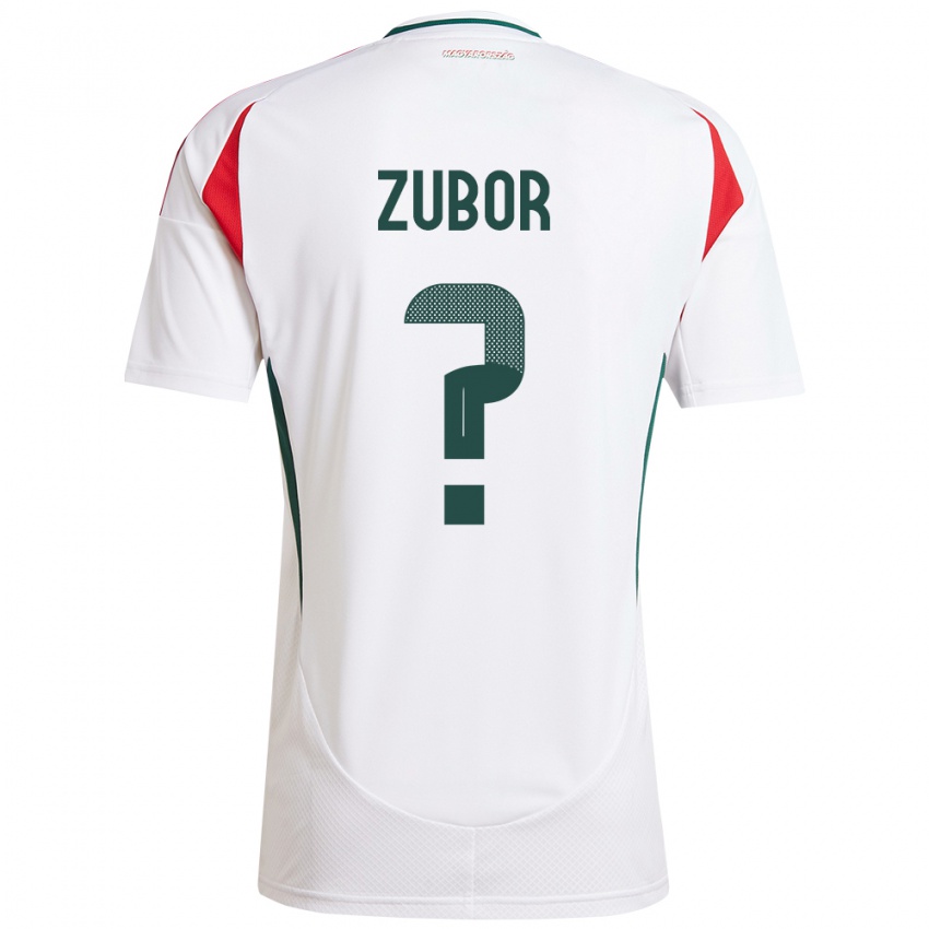 Mujer Camiseta Hungría Ádám Zubor #0 Blanco 2ª Equipación 24-26 La Camisa