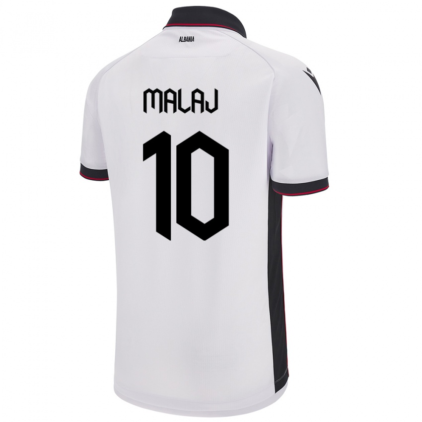 Mujer Camiseta Albania Tedi Malaj #10 Blanco 2ª Equipación 24-26 La Camisa