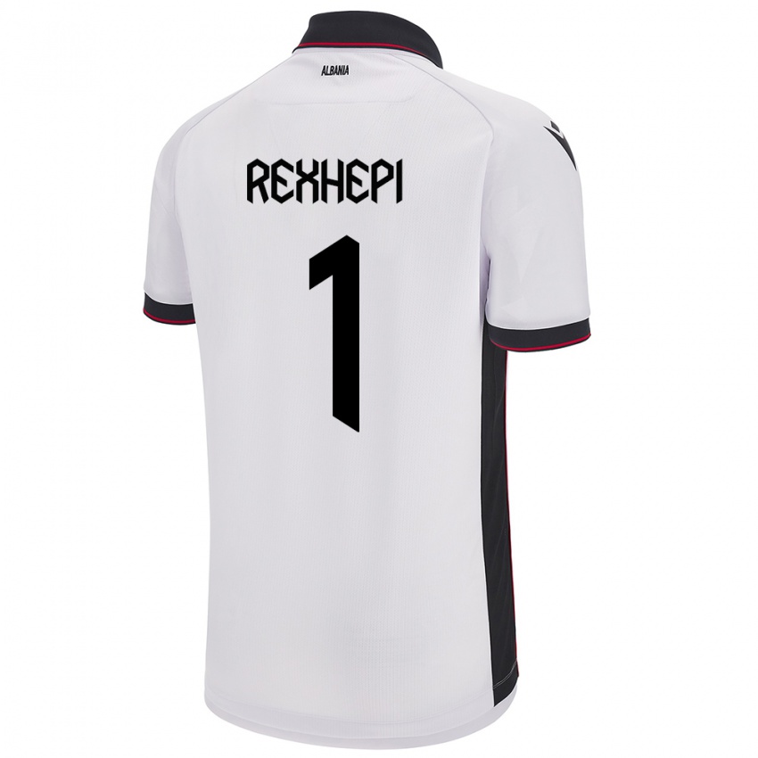 Mujer Camiseta Albania Viona Rexhepi #1 Blanco 2ª Equipación 24-26 La Camisa