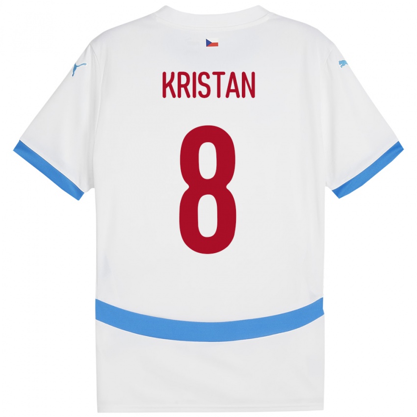 Mujer Camiseta Chequia Jakub Kristan #8 Blanco 2ª Equipación 24-26 La Camisa