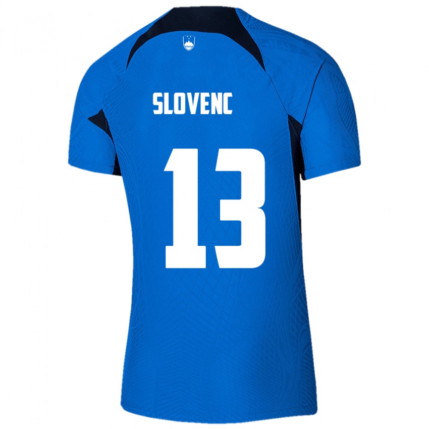 Mujer Camiseta Eslovenia Nejc Slovenc #13 Azul 2ª Equipación 24-26 La Camisa