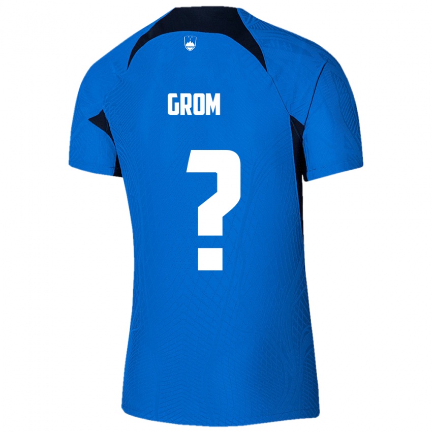 Mujer Camiseta Eslovenia Artem Grom #0 Azul 2ª Equipación 24-26 La Camisa