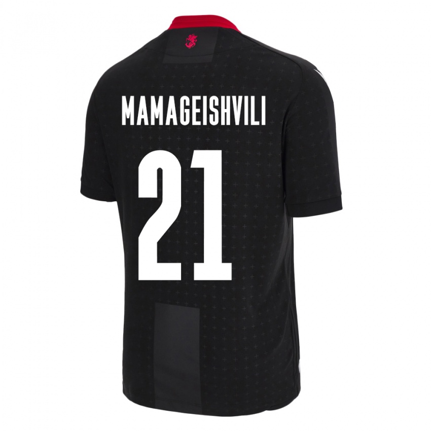 Mujer Camiseta Georgia Otar Mamageishvili #21 Negro 2ª Equipación 24-26 La Camisa