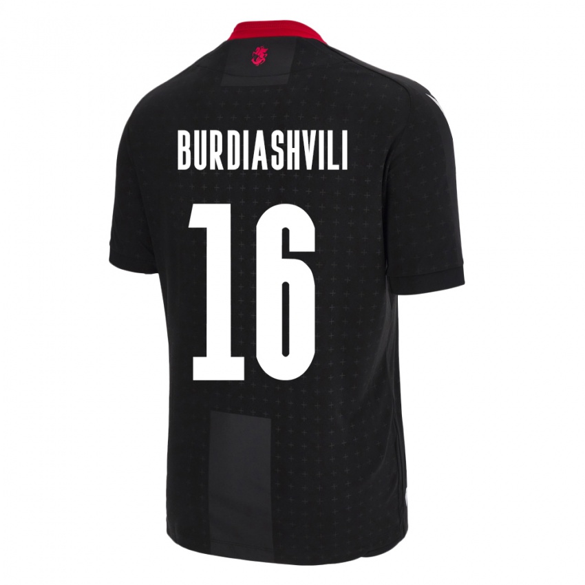Mujer Camiseta Georgia Beka Burdiashvili #16 Negro 2ª Equipación 24-26 La Camisa
