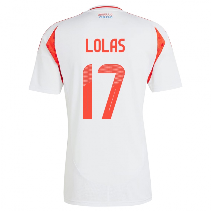 Mujer Camiseta Chile Manuel Lolas #17 Blanco 2ª Equipación 24-26 La Camisa