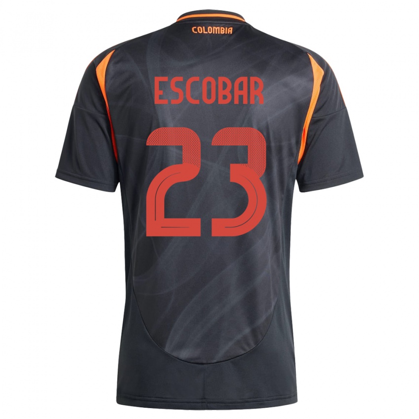 Mujer Camiseta Colombia Josen Escobar #23 Negro 2ª Equipación 24-26 La Camisa