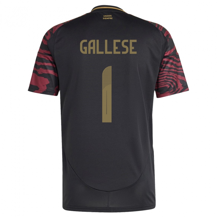 Mujer Camiseta Perú Pedro Gallese #1 Negro 2ª Equipación 24-26 La Camisa