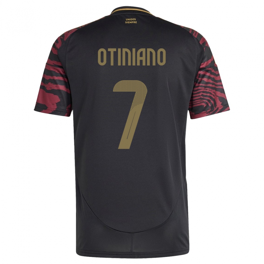 Mujer Camiseta Perú Steffani Otiniano #7 Negro 2ª Equipación 24-26 La Camisa