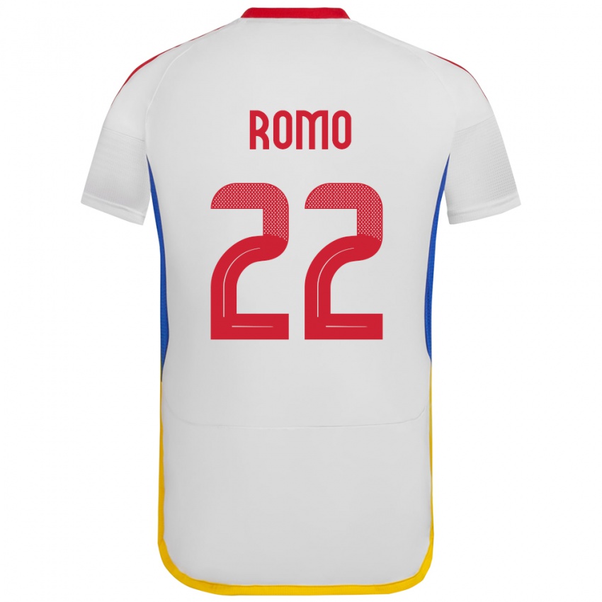 Mujer Camiseta Venezuela Rafael Romo #22 Blanco 2ª Equipación 24-26 La Camisa