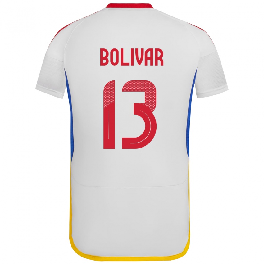 Mujer Camiseta Venezuela Salvador Bolívar #13 Blanco 2ª Equipación 24-26 La Camisa