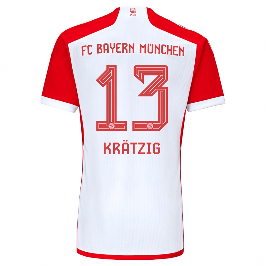 Niño Camiseta Frans Krätzig #13 Rojo Blanco 1ª Equipación 2023/24 La Camisa
