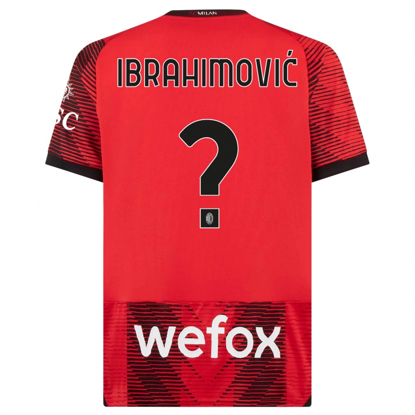 Niño Camiseta Maximilian Ibrahimović #0 Negro Rojo 1ª Equipación 2023/24 La Camisa