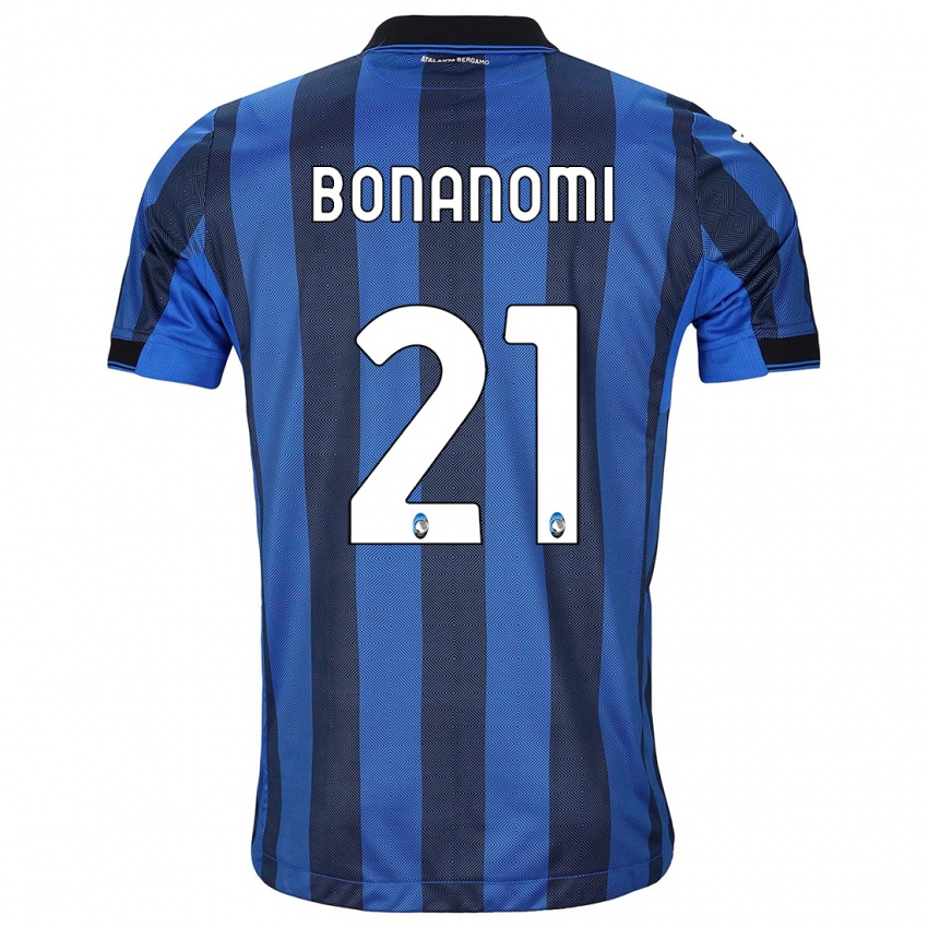 Niño Camiseta Andrea Bonanomi #21 Azul Negro 1ª Equipación 2023/24 La Camisa