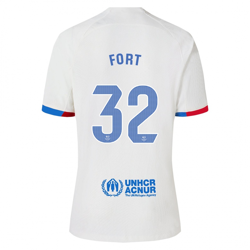 Niño Camiseta Héctor Fort #32 Blanco 2ª Equipación 2023/24 La Camisa