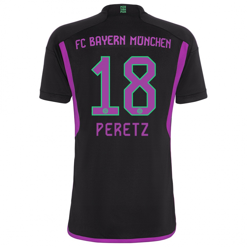 Niño Camiseta Daniel Peretz #18 Negro 2ª Equipación 2023/24 La Camisa