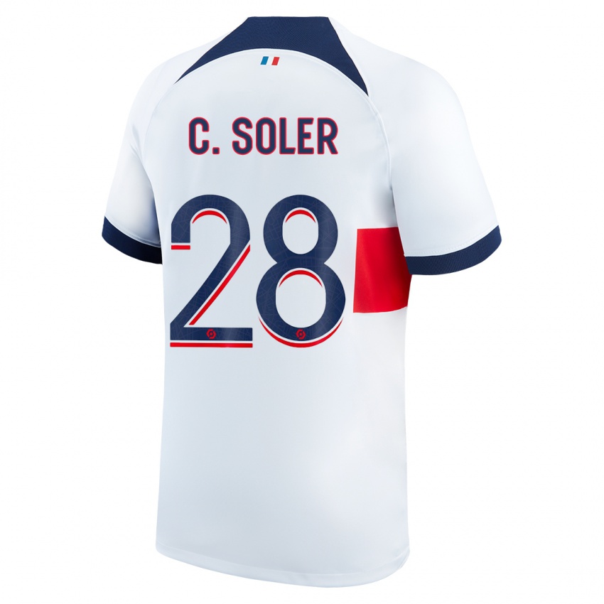 Niño Camiseta Carlos Soler #28 Blanco 2ª Equipación 2023/24 La Camisa