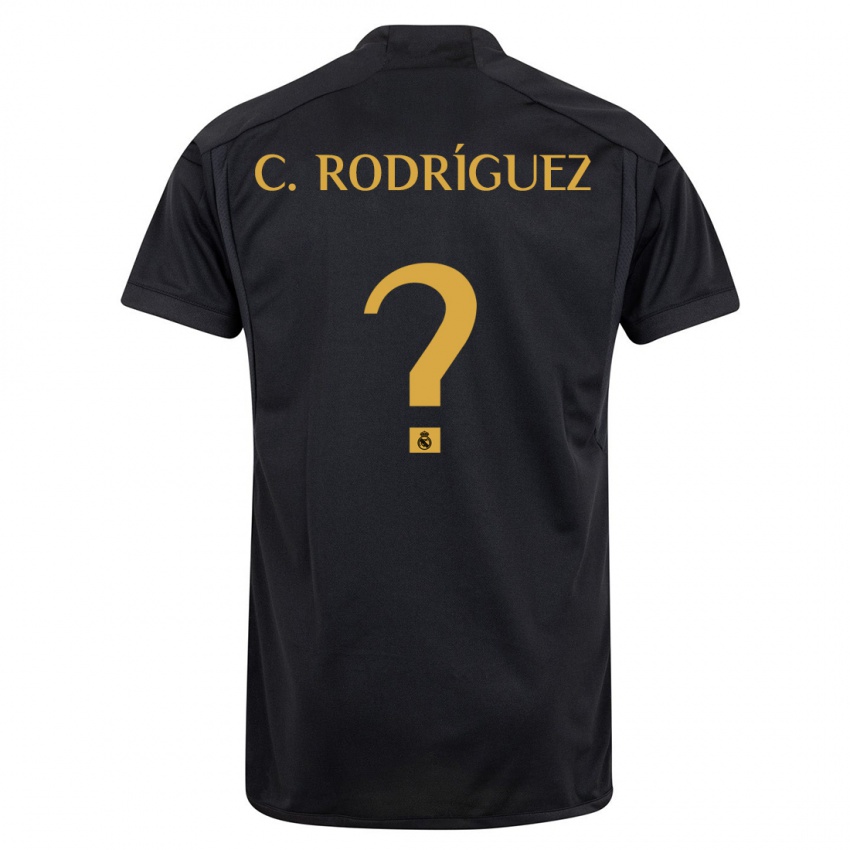 Niño Camiseta Carlos Rodríguez #0 Negro Equipación Tercera 2023/24 La Camisa