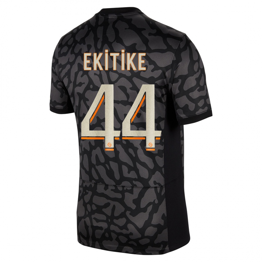 Niño Camiseta Hugo Ekitike #44 Negro Equipación Tercera 2023/24 La Camisa