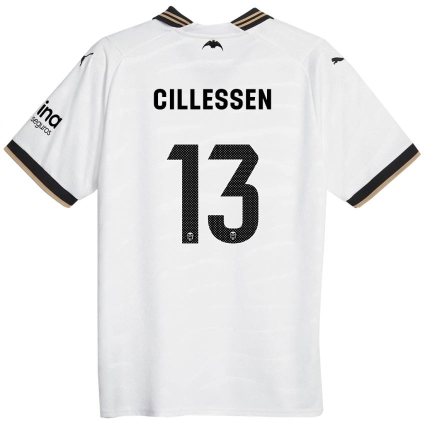 Mujer Camiseta Jasper Cillessen #13 Blanco 1ª Equipación 2023/24 La Camisa