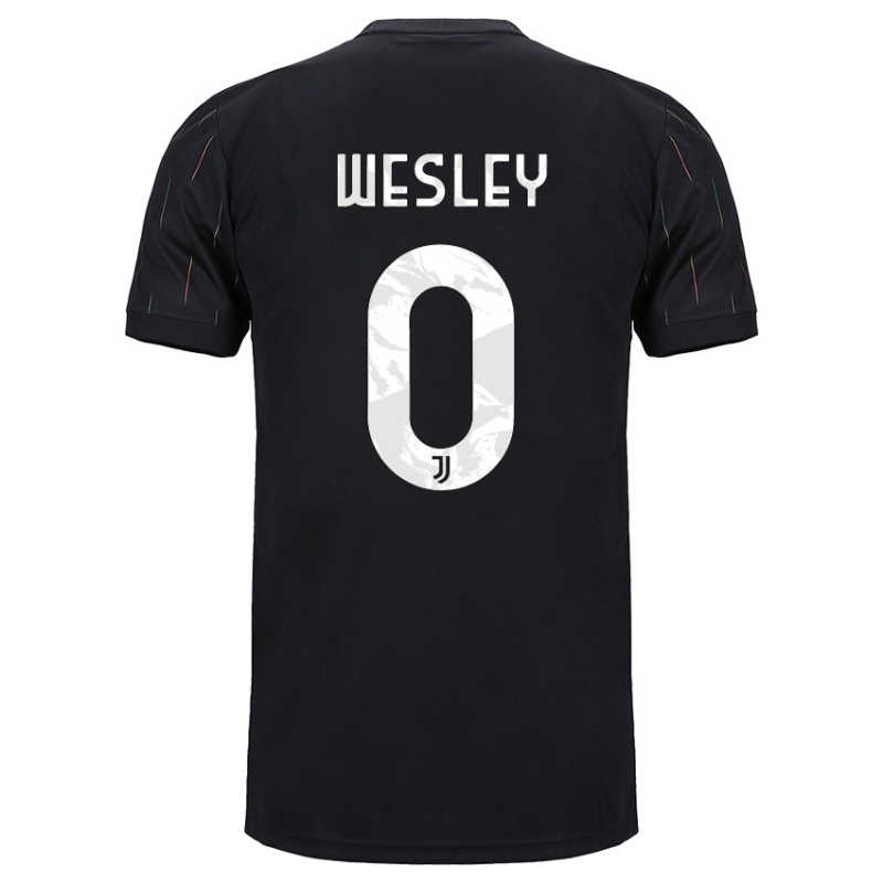 Hombre Camiseta Wesley #0 Negro 2ª Equipación 2021/22 La Camisa Z548
