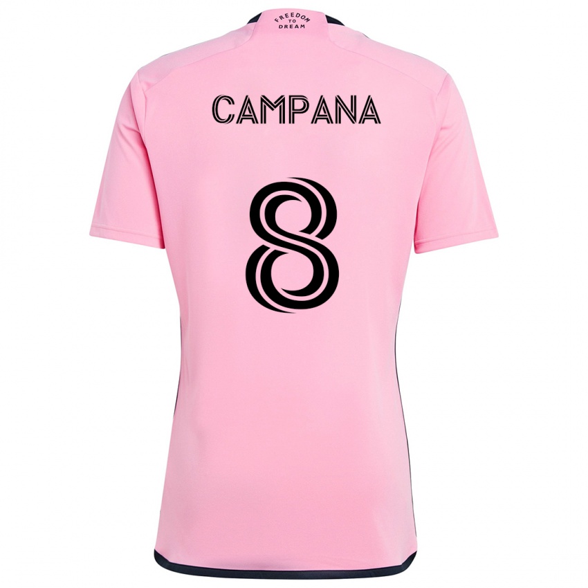 Niño Camiseta Leonardo Campana #8 Rosa 1ª Equipación 2024/25 La Camisa