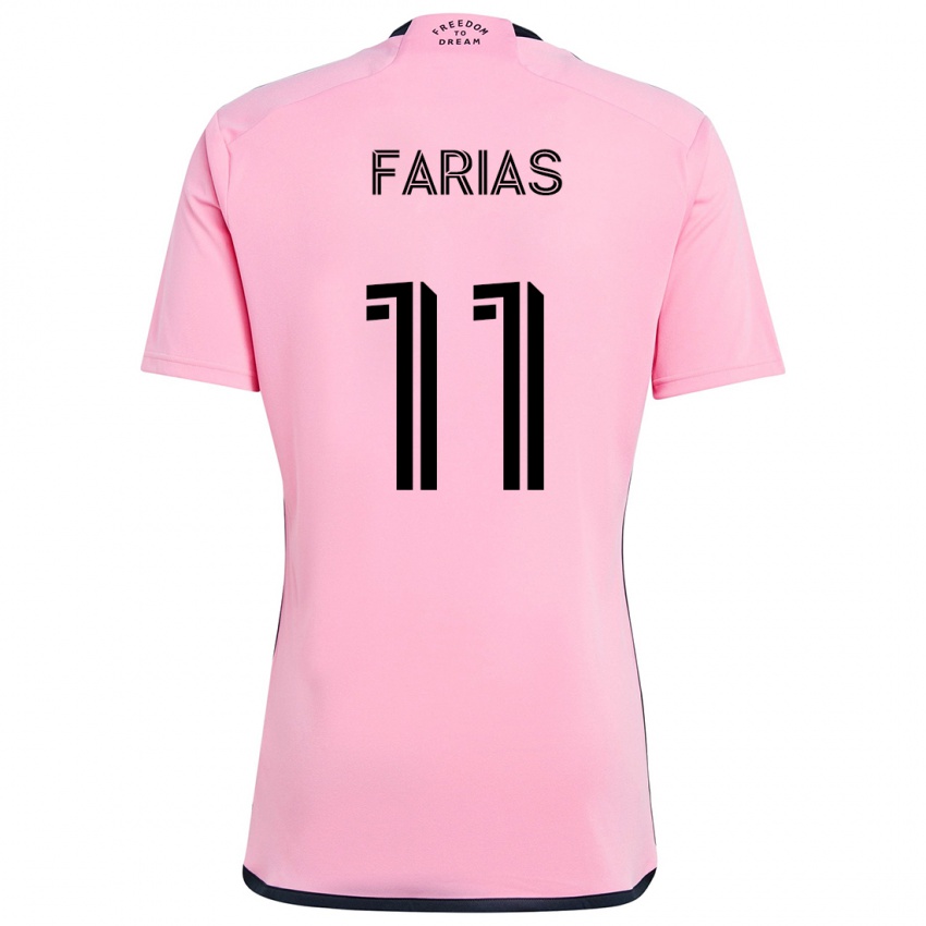 Niño Camiseta Facundo Farías #11 Rosa 1ª Equipación 2024/25 La Camisa