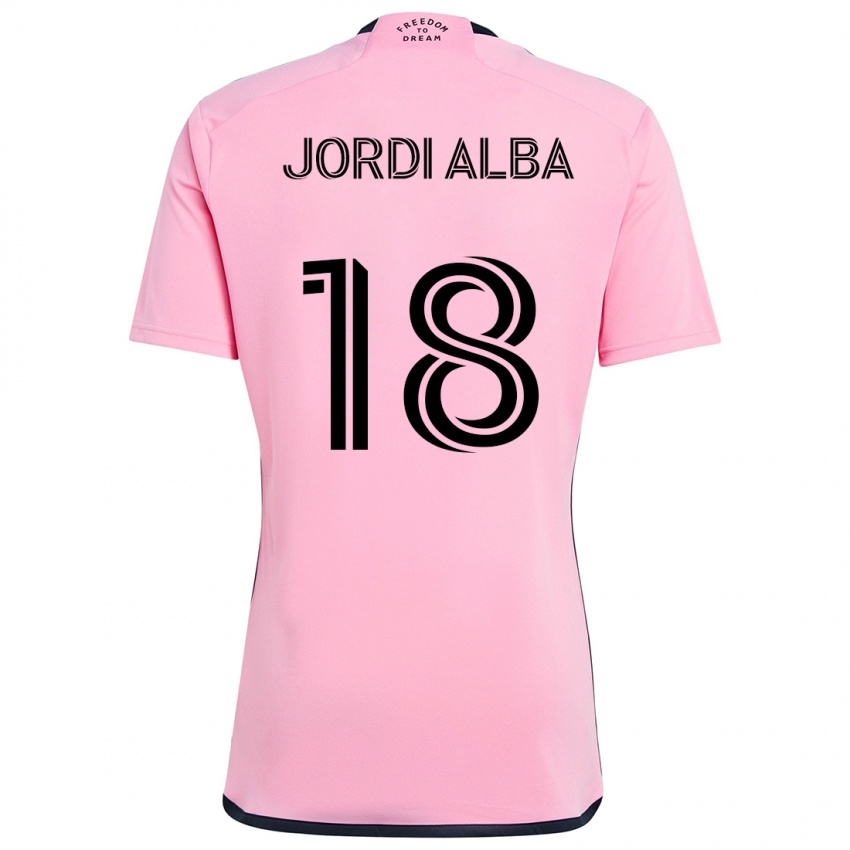 Niño Camiseta Jordi Alba #18 Rosa 1ª Equipación 2024/25 La Camisa