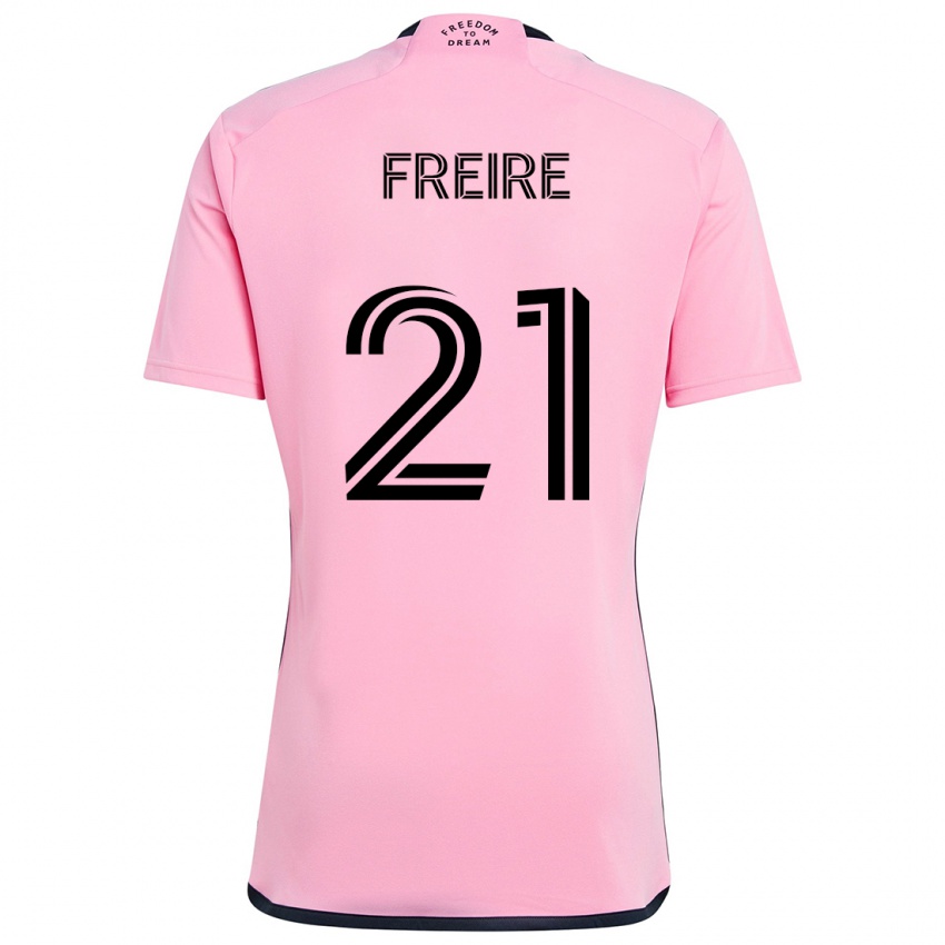 Niño Camiseta Nicolas Freire #21 Rosa 1ª Equipación 2024/25 La Camisa