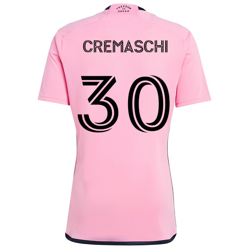 Niño Camiseta Benja Cremaschi #30 Rosa 1ª Equipación 2024/25 La Camisa