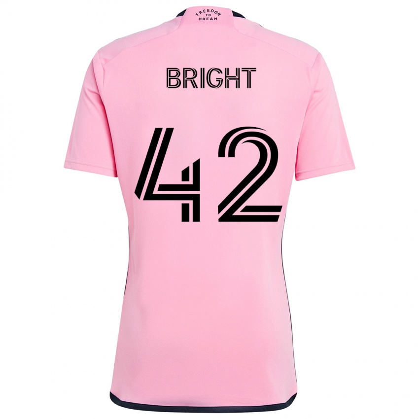 Niño Camiseta Yannick Bright #42 Rosa 1ª Equipación 2024/25 La Camisa