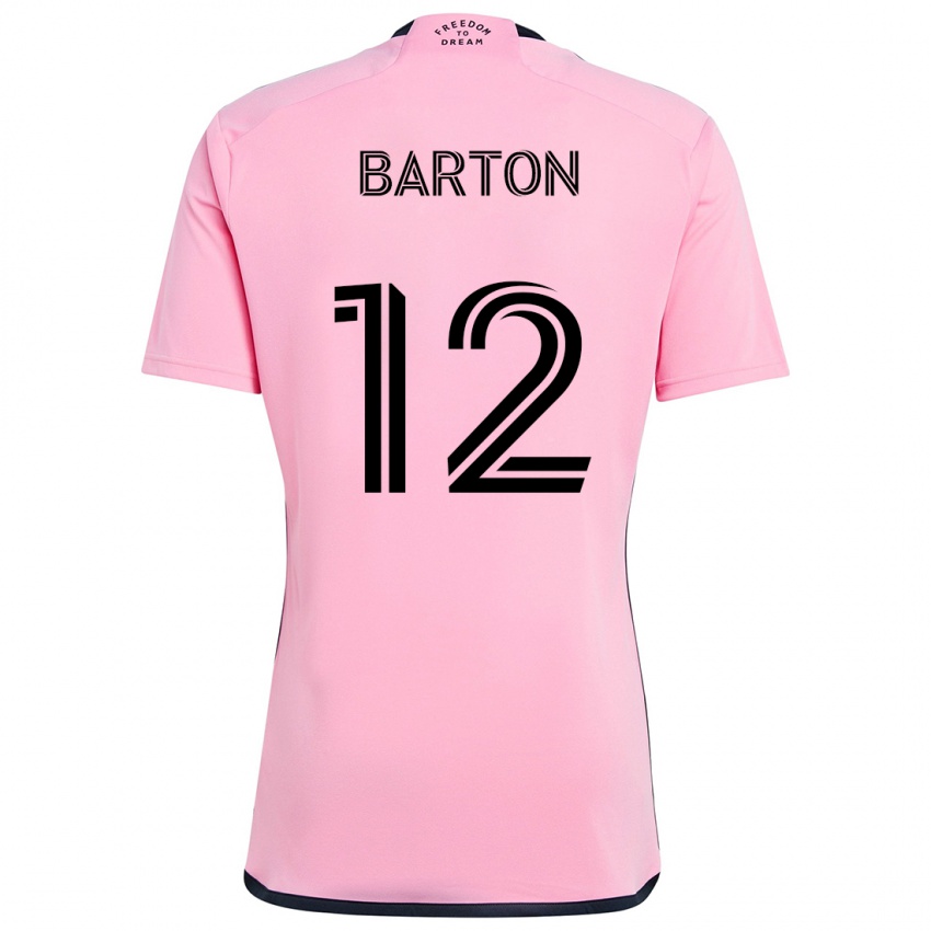 Niño Camiseta Tye Barton #12 Rosa 1ª Equipación 2024/25 La Camisa