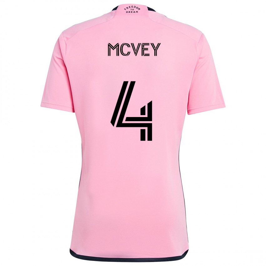 Niño Camiseta Christopher Mcvey #4 Rosa 1ª Equipación 2024/25 La Camisa