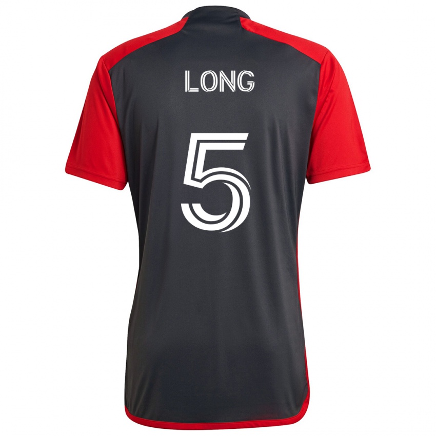 Niño Camiseta Kevin Long #5 Rojo Grayn 1ª Equipación 2024/25 La Camisa