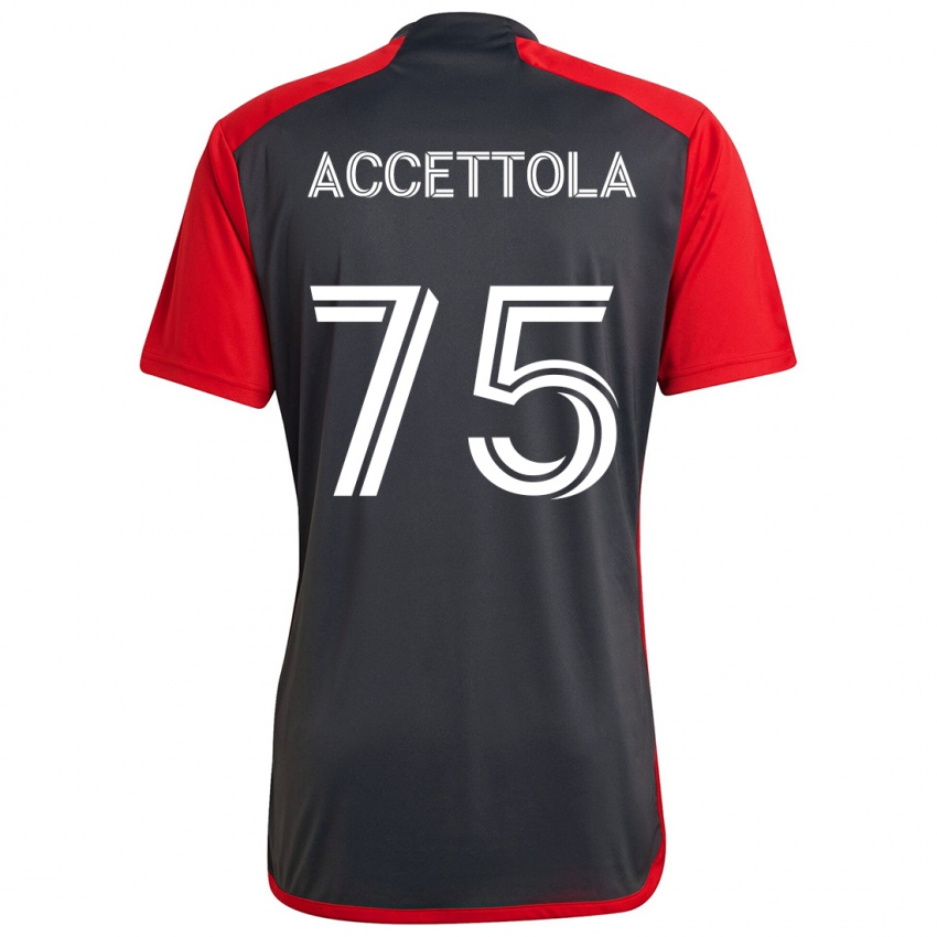 Niño Camiseta Luca Accettola #75 Rojo Grayn 1ª Equipación 2024/25 La Camisa