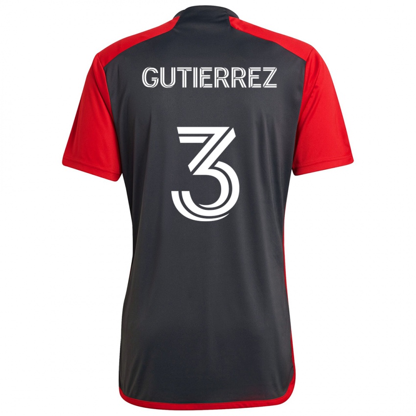 Niño Camiseta Cristián Gutiérrez #3 Rojo Grayn 1ª Equipación 2024/25 La Camisa