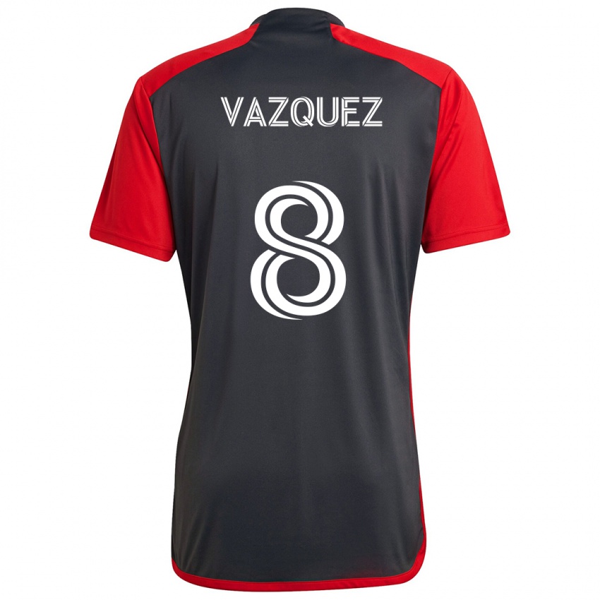 Niño Camiseta Víctor Vázquez #8 Rojo Grayn 1ª Equipación 2024/25 La Camisa